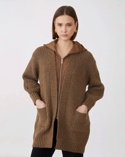 Cárdigan acolchado largo