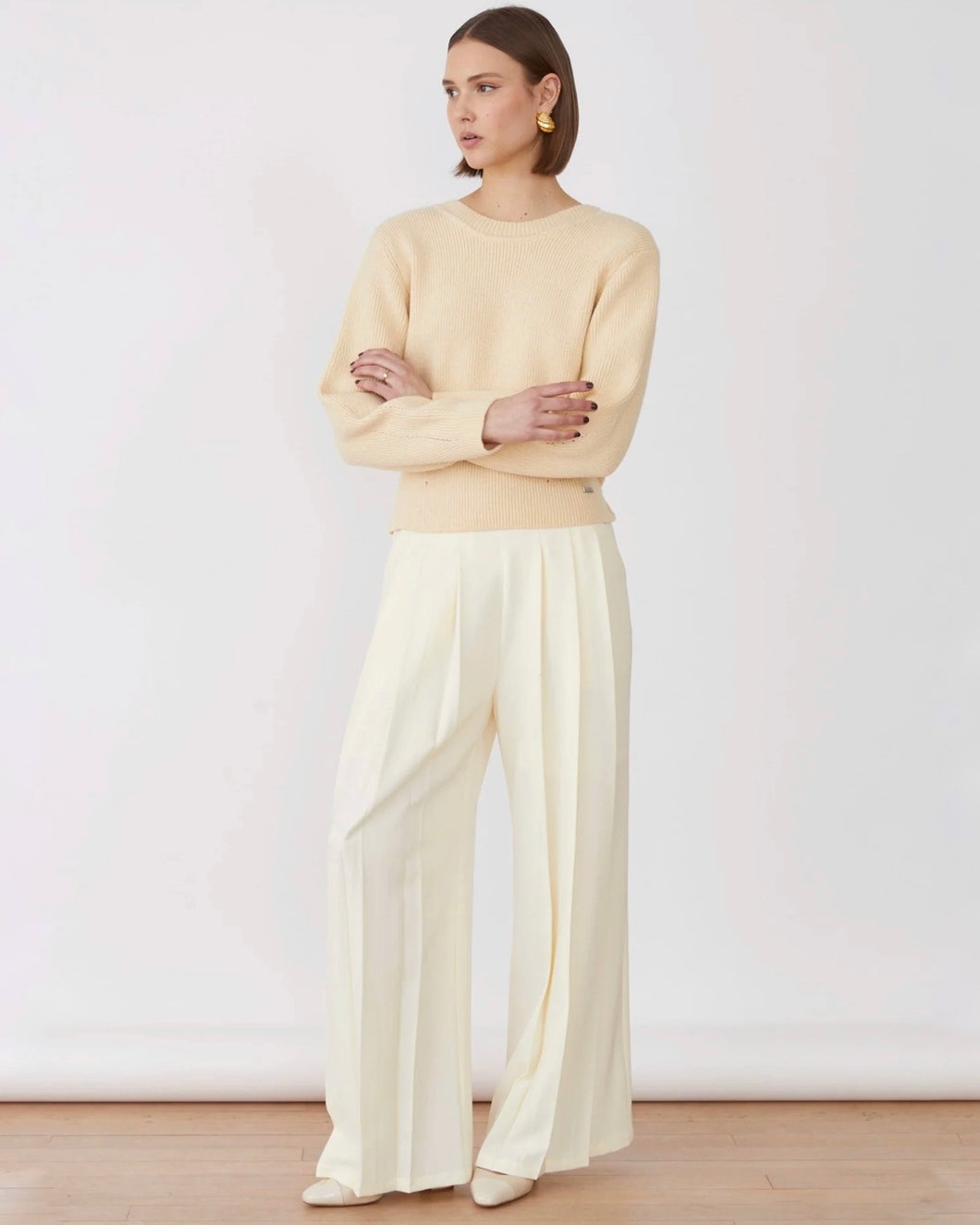 Pantalón crepé plisado