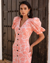 Cargar imagen en el visor de la galería, Vestido flor salmón