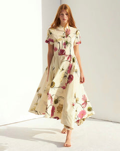 Vestido capas flores