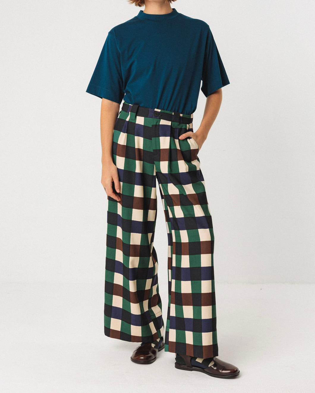 Pantalón palazzo cuadros