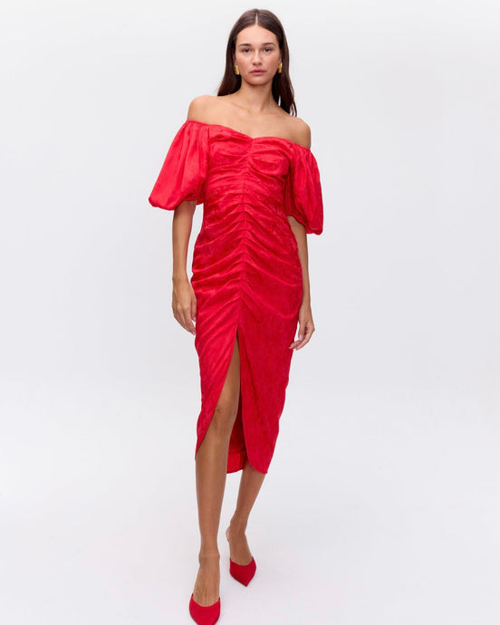 Vestido jacquard rojo