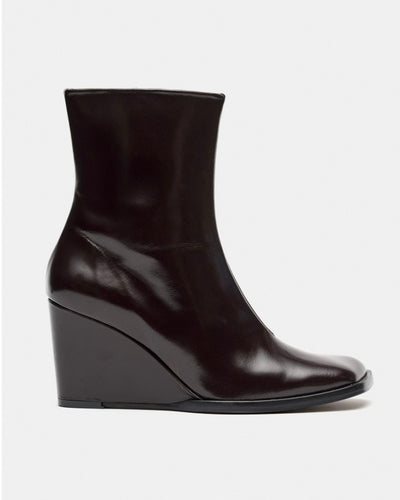 Botín cuña marrón chocolate