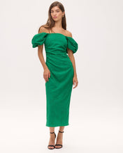 Cargar imagen en el visor de la galería, Vestido damasco verde